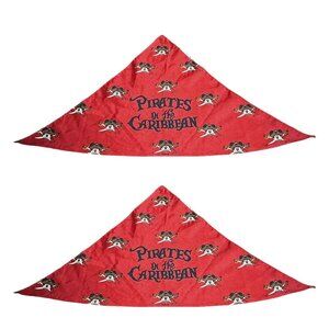 Disney Cruise Line MICKEY MOUSE Pirate's Of The Caribbean RED Scarf Bandanas